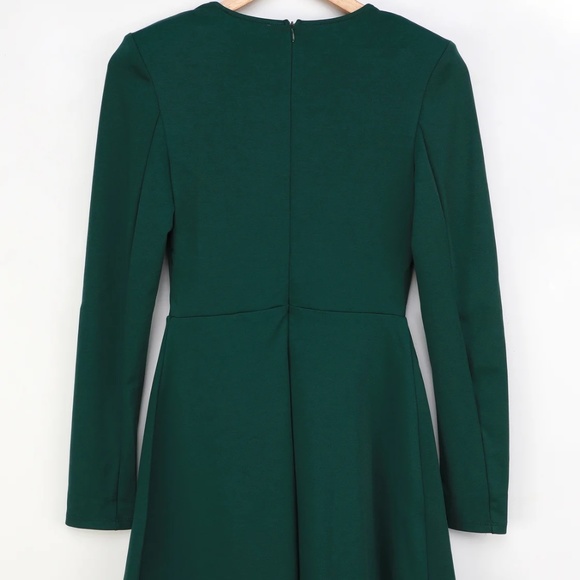 MOVING-SALE Desires of the Heart Emerald Green Long Sleeve Skater Dress - Picture 5 of 9